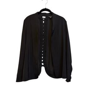 Madison Blazer Jacket Medium Black Open Front Formal Office Career Business Work